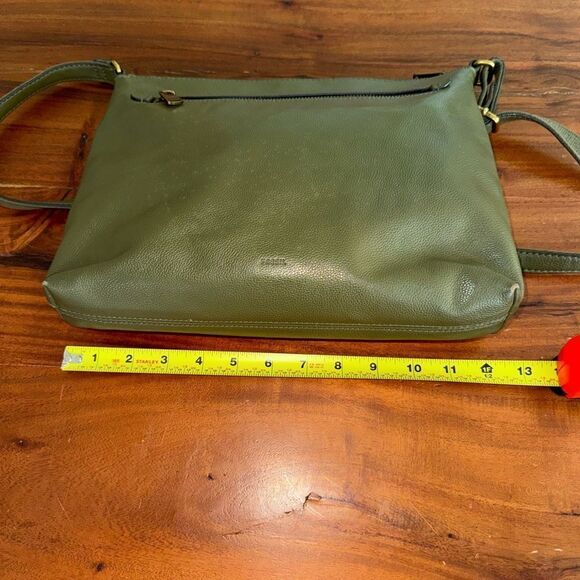 Fossil Kinley Green Leather Suede Crossbody Shoulder Bag Purse - Picture 12 of 16